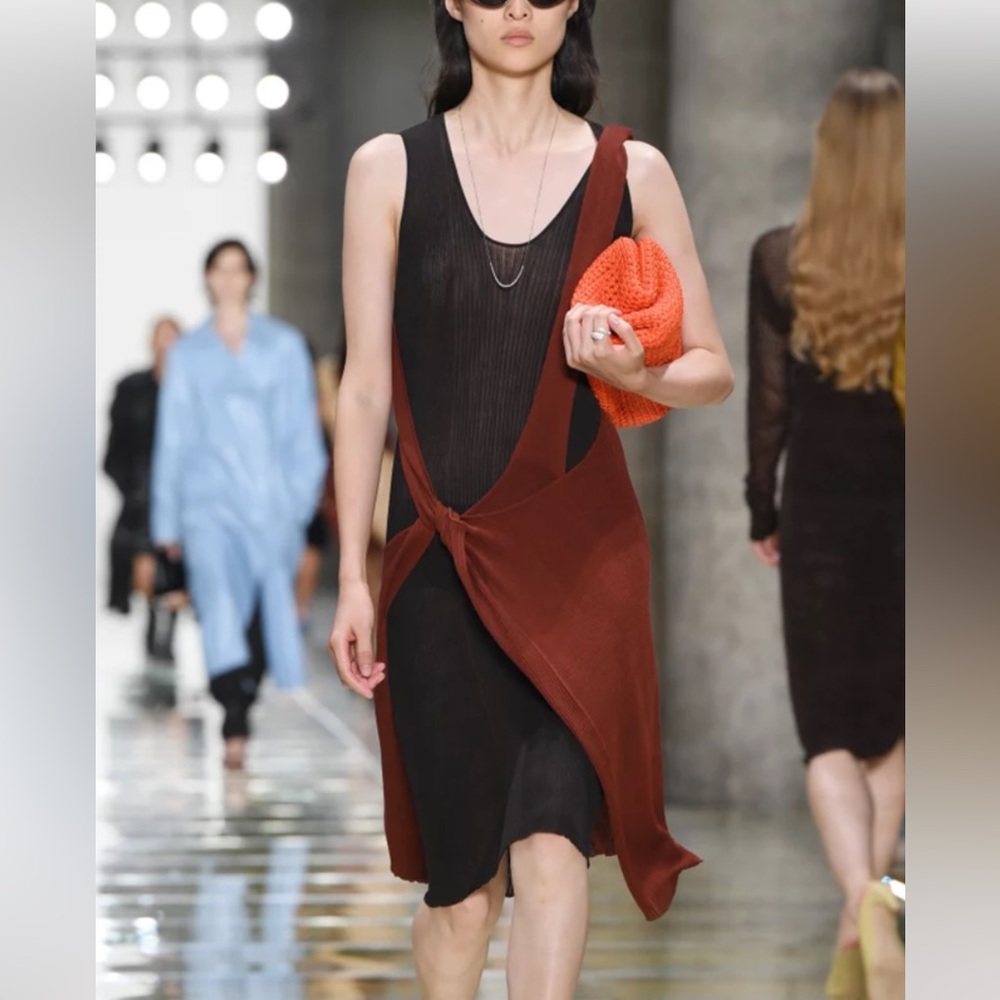NWT- Bottega Veneta Spring 2020 Deconstructed Two tone Sweater Dress - Brand New